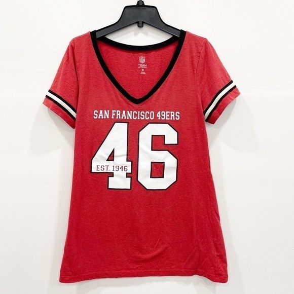 San Francisco NFL Team Apparel V-Neck Tee Red M - Picture 1 of 7